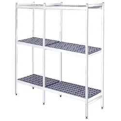 EURAST - Metallregal mit duraluminium-beinen 3 ebenen - 2062x370x1700 mm - 20623300