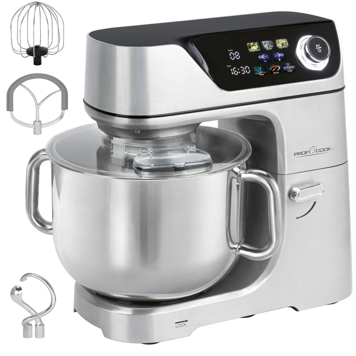 ProfiCook PC KM 1338 Keukenmachine met 2000W vermogen, 11 liter rvs mengkom en 12 snelheden, Aluminium behuizing