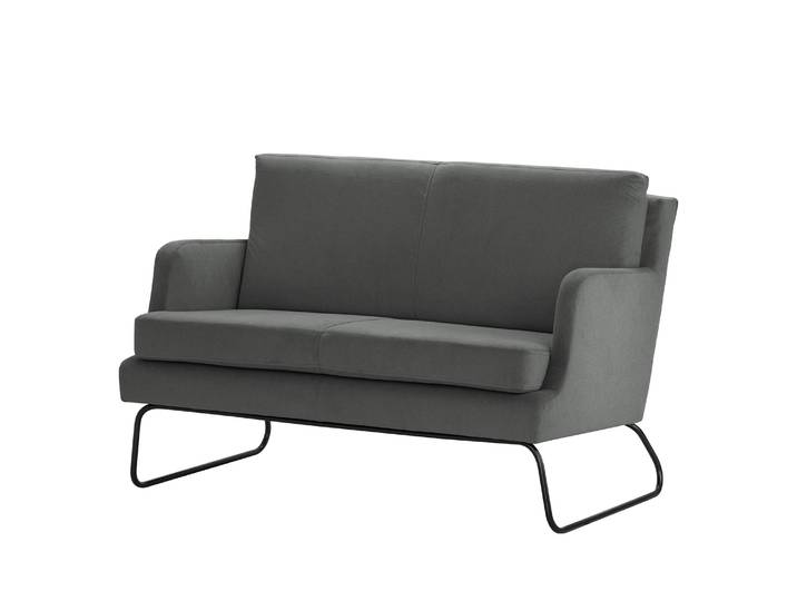 Canapé Kopu I 2 places Gris/Gris foncé Microfibre Sela 123 x 74 x 80cm Scandi