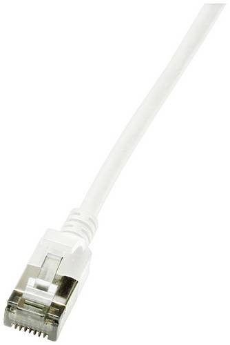 LogiLink CQ9031S RJ45 Patchkabel CAT 6a U/FTP 1.00m Weiß extrem dünn, Flammwidrig, Flexibel, Folienschirm, Halogenfrei, mit