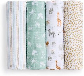 aden + anais aden+anais essentials 4-Pack 100% Cotton Muslin Swaddle Blankets