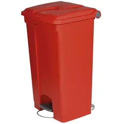 Treteimer Orgavente aus Kunststoff rot 90 L Abfalleimer mit Pedal, HACCP-konform