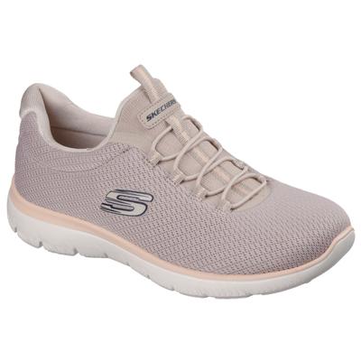 Slip-On Sneaker SKECHERS "SUMMITS-SUMMER BLUSH", Damen, Gr. 36, Textil, beige (taupe), Schuhe, Arbeitsschuh, Freizeitschuh, Slipper mit Memory Foam