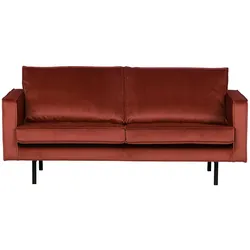 Zweisitzer Sofa in Rotbraun Samt 190 cm breit