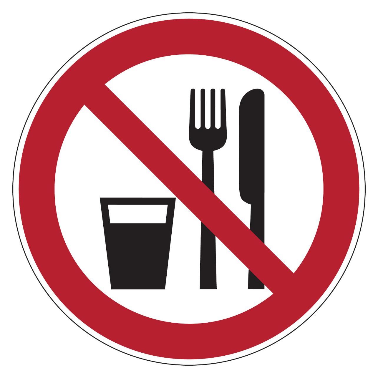 Brady PIC 224-DIA 100-B7541 (BRANDED), Verbotsschilder - Essen und Trinken verboten (250049)