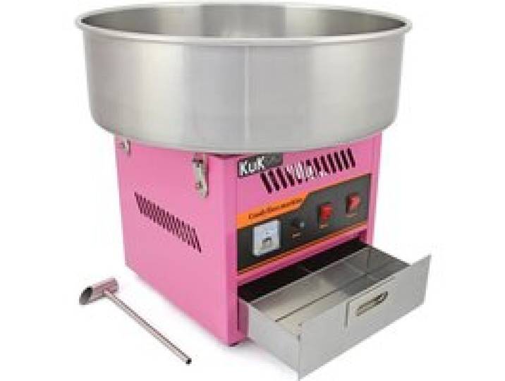 KuKoo Machine à Barbe à Papa en Acier Inoxydable Rose Carnaval Fête Foraine