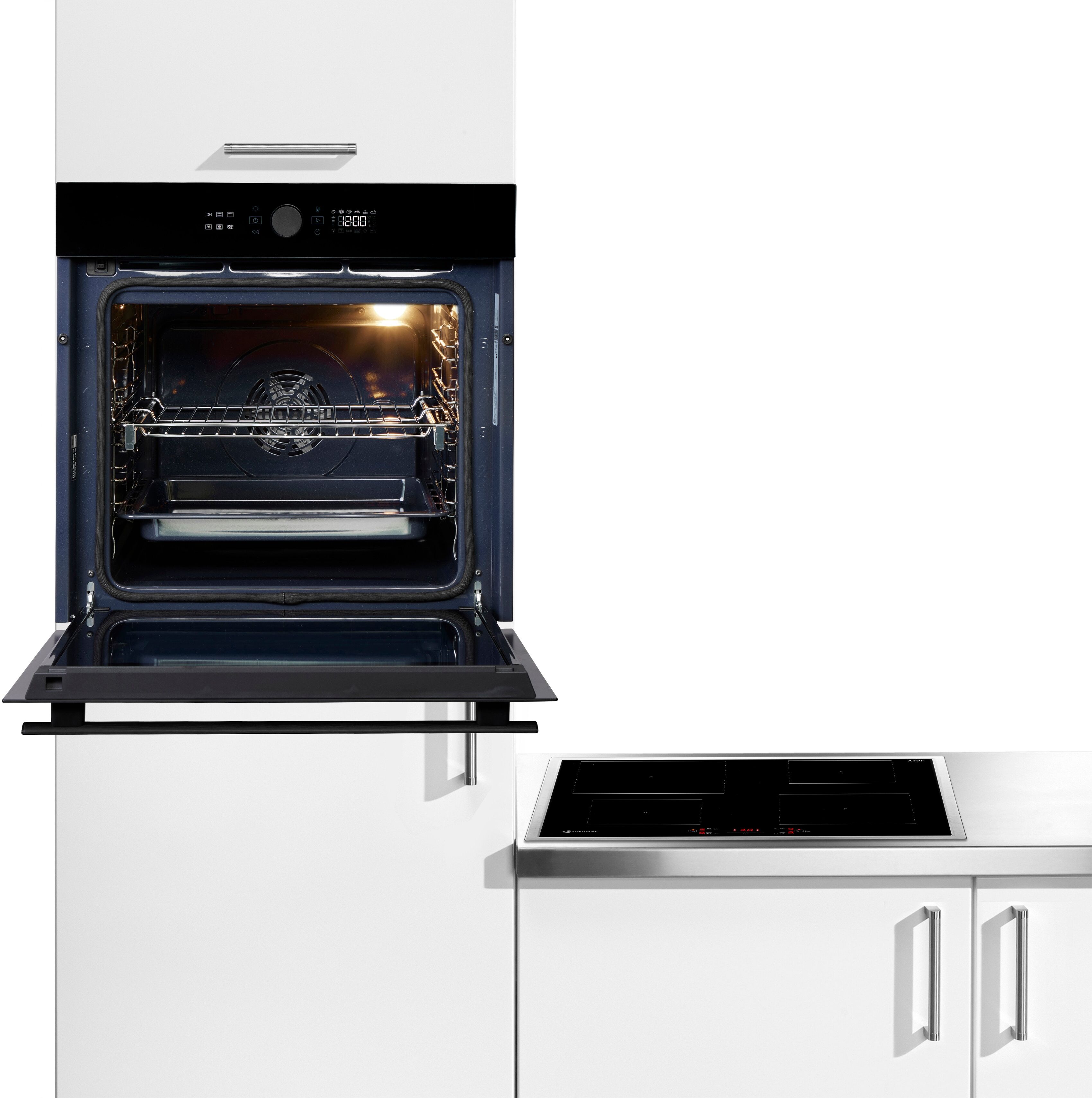 Bauknecht Backofen-Set "BAKO 920 Airfry", Energieeffizienz: A+, schwarz, Herdsets, AirFry-Funktion gart mit heißer Umluft und wenig bis keinem Öl, Backofen-Set