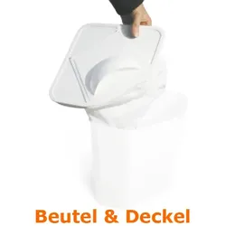 Hygienebox-Einsätze-Small bestehend aus Beutel mit integrierten Deckel Farbe: weiss