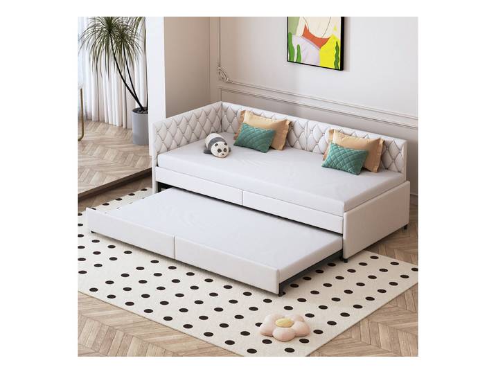 Furnishings Home Polsterbett Daybett Tagesbett Ausziehbett (1-tlg), Schlafsofa, Mit Unterbett, Zwei 90x200 cm, Lattenrost, Samt