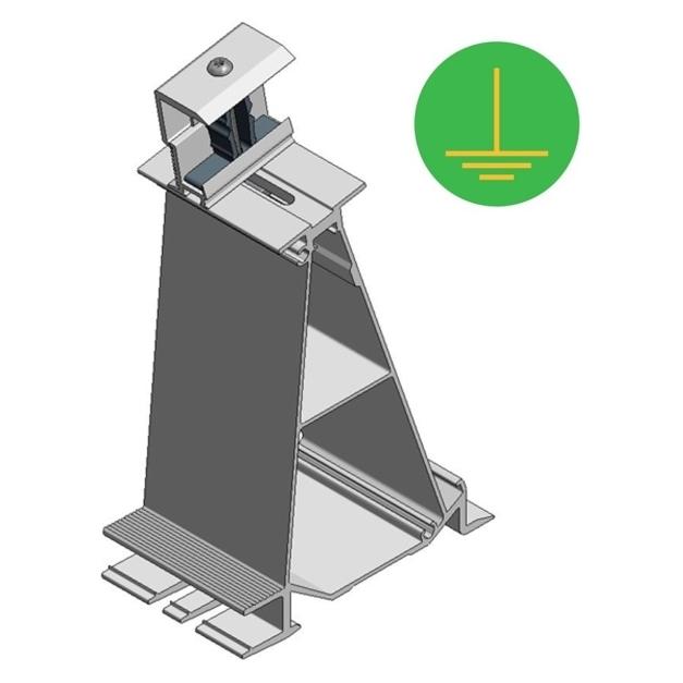 Van der Valk Solar Systems 724651 Hinterfuss mit Endklemme Flachdachmontage ValkPro+ L10 (Solaranlage Montagematerial) (724651)