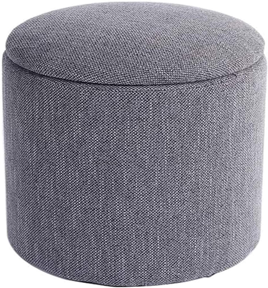 Blauwe Ottomaanse Poef met Opslag en Memory Foam Vulling - 36 x 40 cm