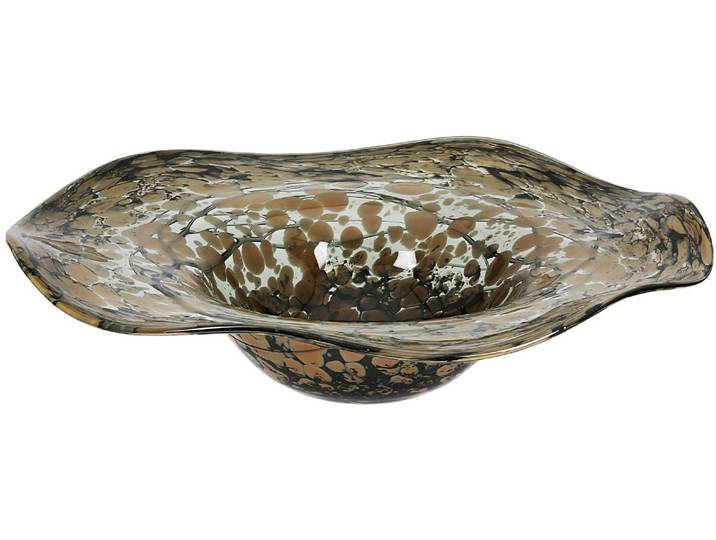 Schale GILDE Glass Art, Schale, Mountain , Glas, braun , braun, B:41cm H:8cm T:41cm Ø:41cm, Glas, Schüsseln, Schale, Schale, Mountain, Servierschale, Dekoschale, modern
