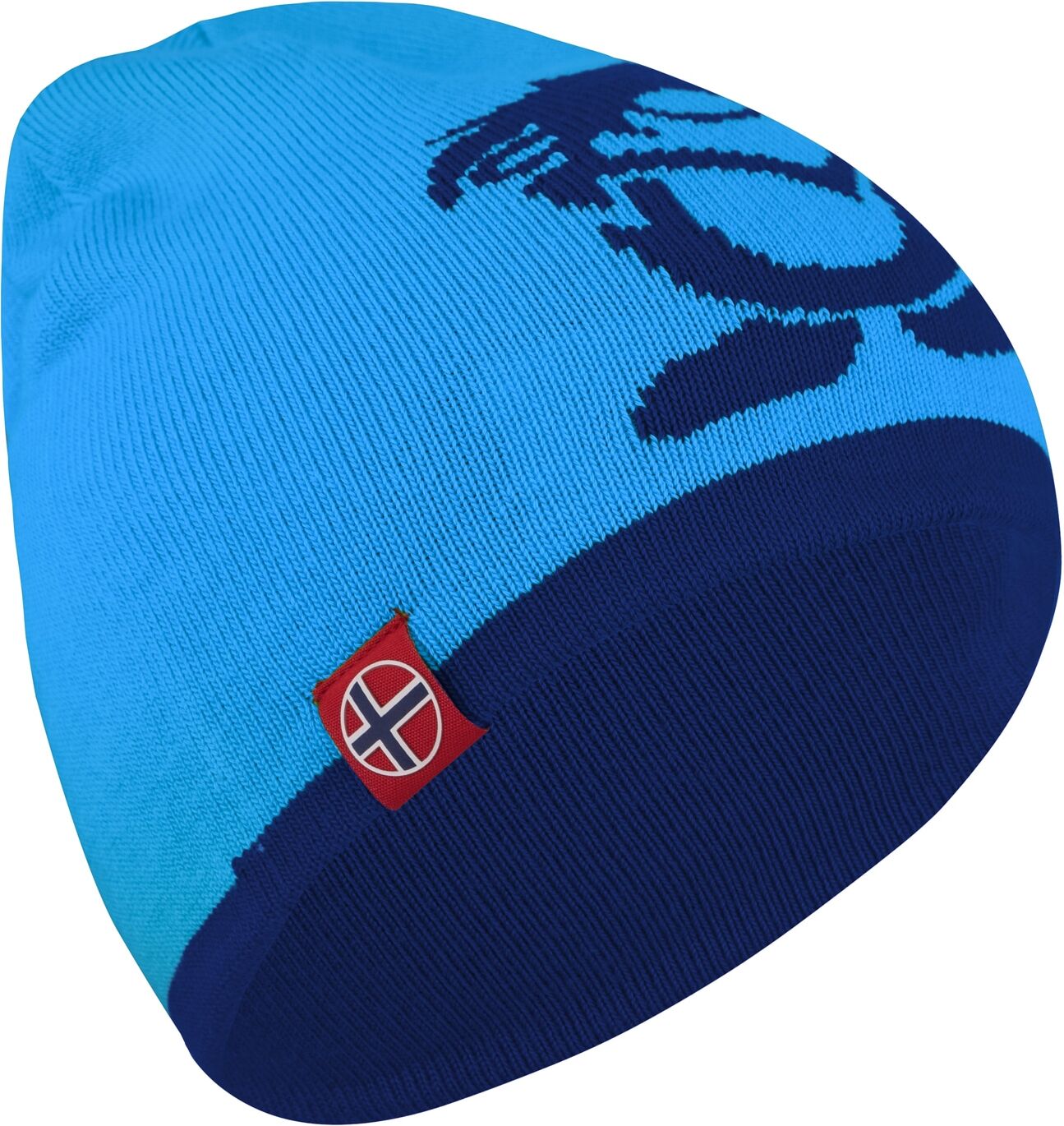 Strickmütze TROLLKIDS "KIDS TROLL BEANIE", Kinder, Gr. 6 (53/56), blau (navy, medium blau), Obermaterial: 95% Polyacryl, 5% Elasthan, Mützen Strickmütze, Wendemütze, für Kinder und Jugendliche navy, medium blau 6 (53/56)