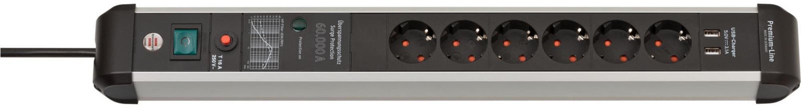 Brennenstuhl Premium stekkerdoos met overspanningsbeveiliging 1391010610