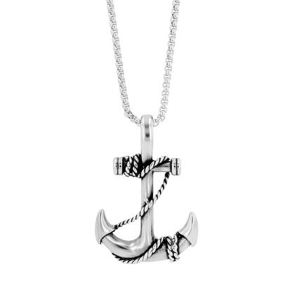 Kette mit Anhänger ADELIA´S, silber (silber, anker), Halsketten, Herren, unbekannt, Edelstahl