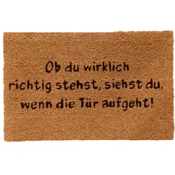 Relaxdays Fußmatte Ob du wirklich richtig stehst Hellbraun,Schwarz
