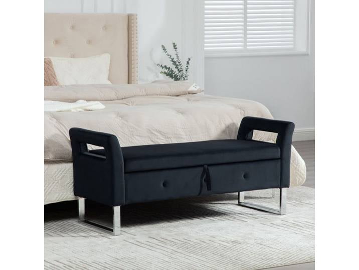 Fauteuil de stockage velvet avec fauteuils pour salon entrée et chambre noir