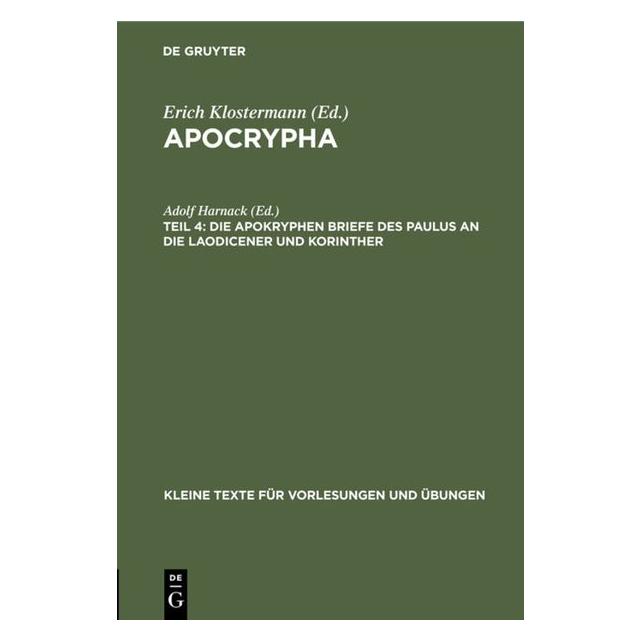 De Gruyter Die apokryphen Briefe des Paulus an die (Deutsch, Hardcover) (67767094)