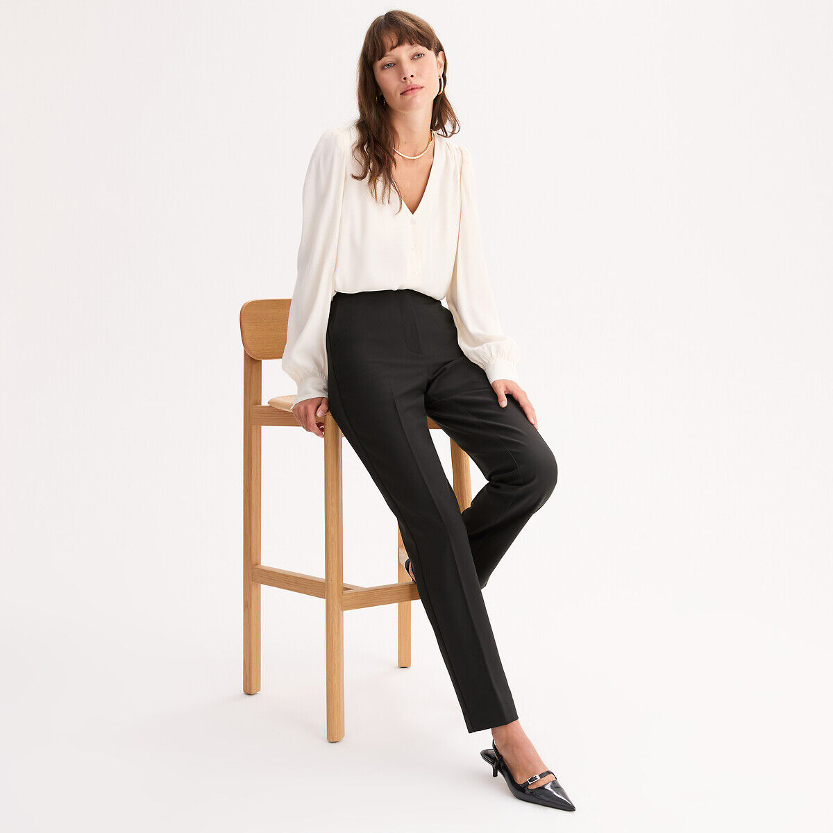 ANNE WEYBURN Pantalon droit, polyviscose stretch