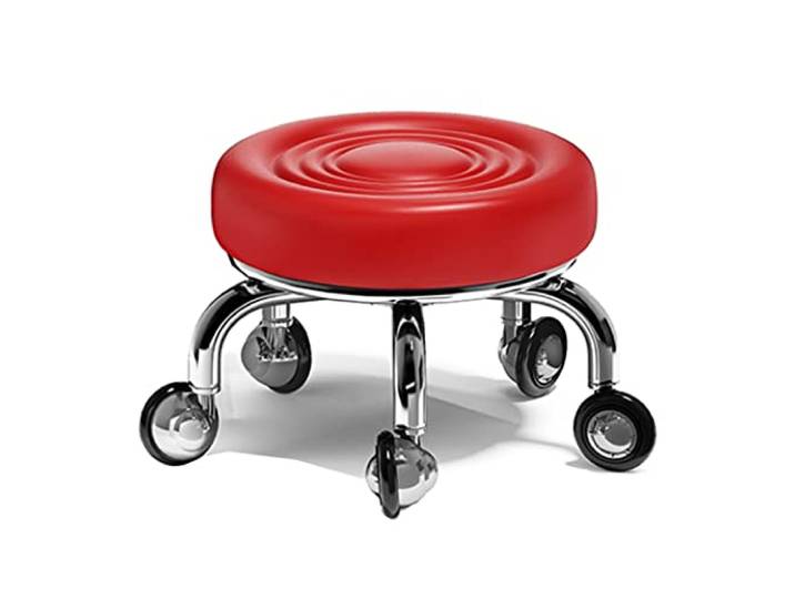 JFGCTYHXY Hocker mit Rollen, Räder Wickeln Keine Haare auf, Pediküre-Hocker, Rollsitz(Red)