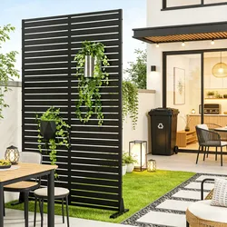 Trennwand Nodepp verzinkter Stahl 180x90 cm Schwarz [casa.pro]