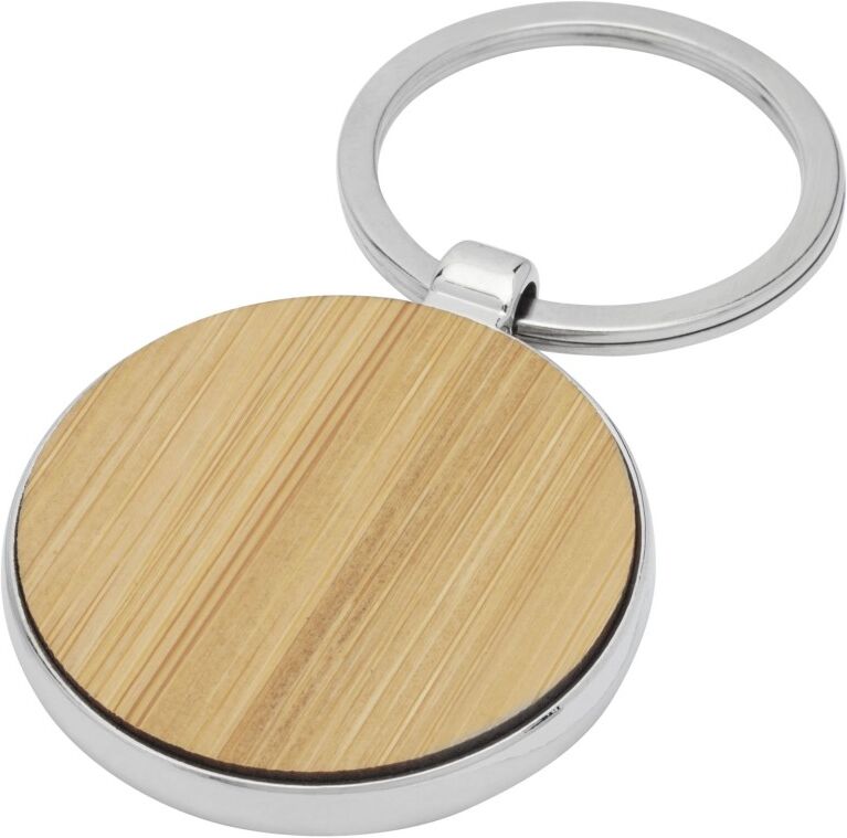 Porte-clés rond Nino en bambou naturel