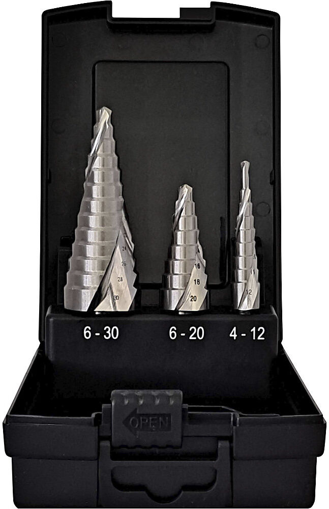 Stufenbohrer-Set HSS-Co 5% ECO, mit Spiralnut, 3 Teile Projahn