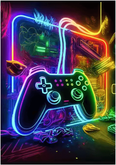 Inspire Curations 3PCS Gaming Room Canvas Wall Art Punk Gamepad Posters For Gamer Room Decor zlh3593 40x60cm Unframed