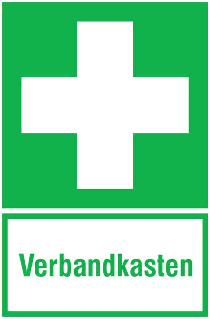 SafetyMarking Panneau signalétique alu B200xH300 mm Trousse de secours photoluminescente ; wolk (15.0074)