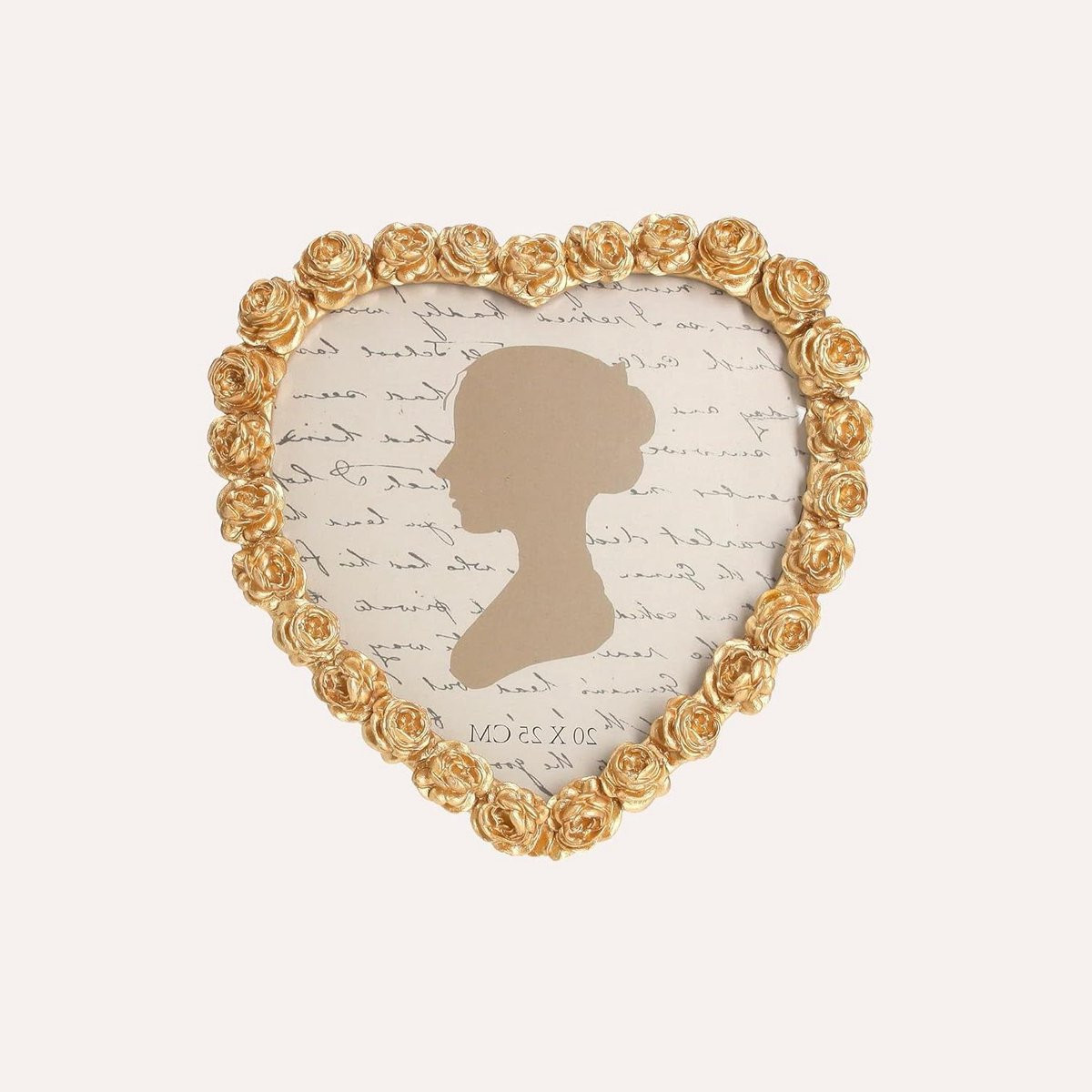 Gouden hartvormige fotolijst - Decoratieve lijst - 23 x 24 cm