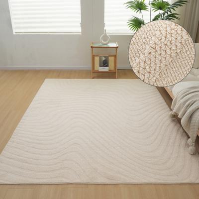 Teppich OTTO HOME "Jola Welle, Hoch-Tief-Design", grün (dunkelbeige), B:180cm H:12mm L:230cm, Kunstfaser, Teppiche, Teppich, Wellenmuster, Boho, Modern, 3D, Wohnzimmer, Schlafzimmer