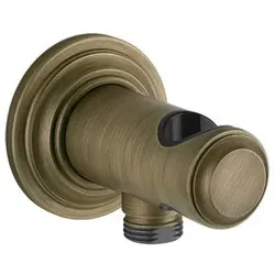 Gessi Venti20 Wandanschlussbogen mit Brausehalter, 1/2 Anschluss, Wandmontage, 65161713, Farbe: Messing Antik
