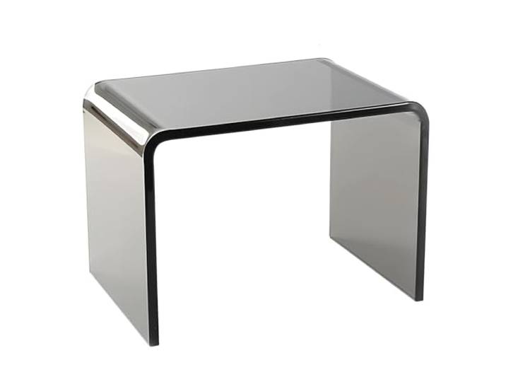 Eiauiuo Beistelltisch Grau Farbe Modern Couchtisch Kreativität U-förmiger Runder Rand Design Minimalismus Mode Acryl Beistelltisch Sofatisch Mode für Schlafzimmer Nachttisch Cafe Büro 42.5x28x40cm