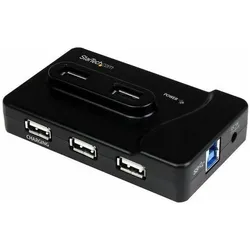 StarTech 7 Port USB 3.0/2.0 Hub with Charger (USB-B, 7 Ports), Dockingstation + USB Hub, Schwarz