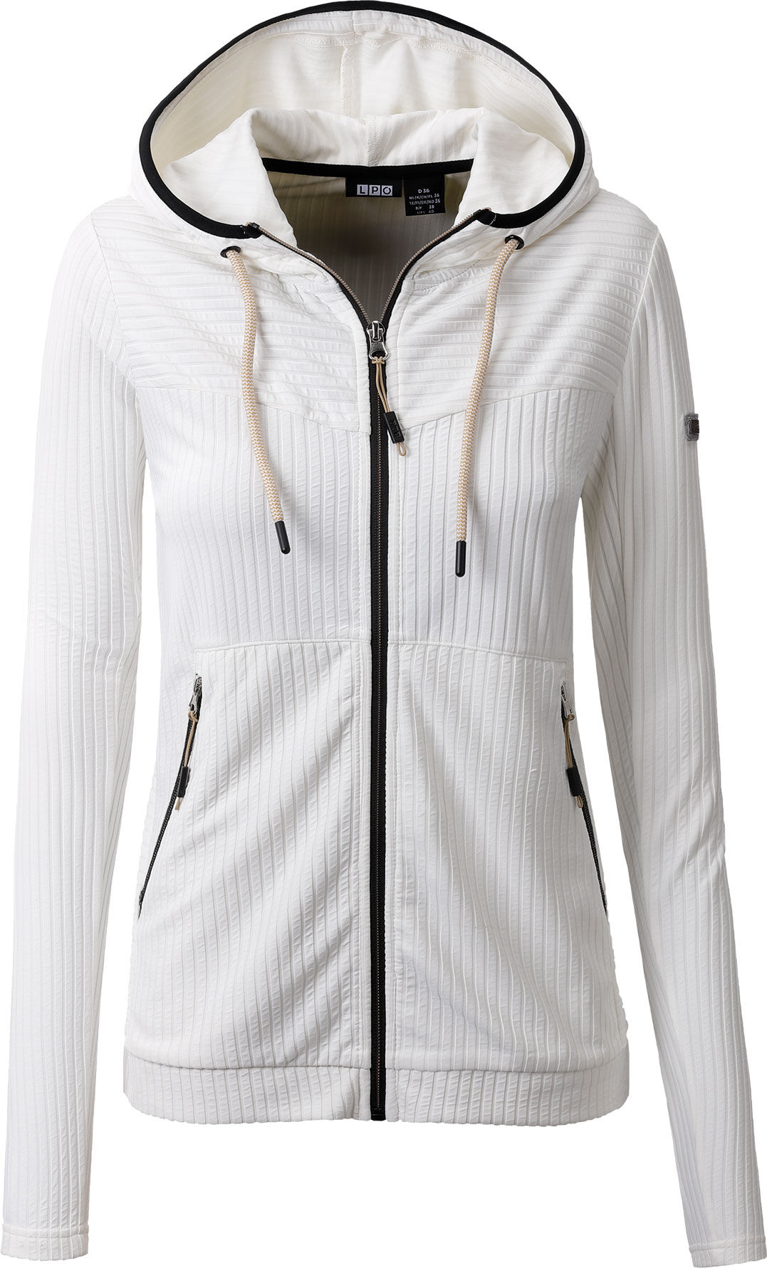 Fleecejacke LPO "Damen Fleecejacke Lene", Damen, Gr. 44/46 (L), weiss (whisper weiß), 100% Polyester, Jacken Fleecejacke whisper weiß 44/46 (L)