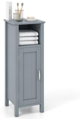 Costway Bathroom Storage Organizer with 2-Tier Cabinet-Gray