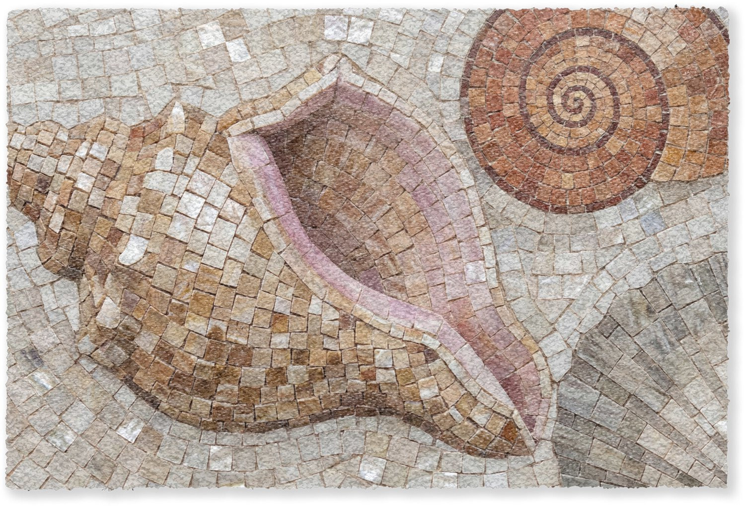 MuchoWow Deurmat Schelp Mozaïek Zee Beige - B/D: 180 x 120 cm