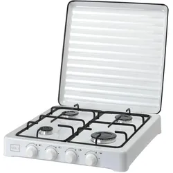 Stella Saturn VIER-BRENNER-GASKOCHER MIT LPG-ZYLINDER WEISS MODELL STKGB-04, Kochplatte, Weiss