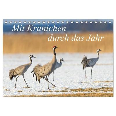 Mit Kranichen durch das Jahr (Tischkalender 2027 DIN A5 quer), CALVENDO Monatskalender