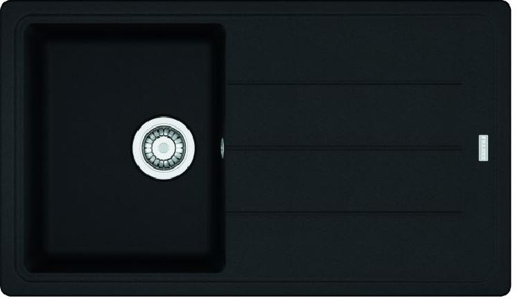 Franke Basis - Fragranit Küchenspüle BFG 611-86, 860x500 mm, schwarz matt 114.0661.512