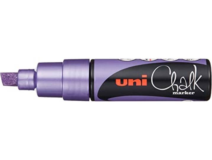Uni-ball krijtmarker PWE-8K, beitel punt large 8 mm, paars metallic