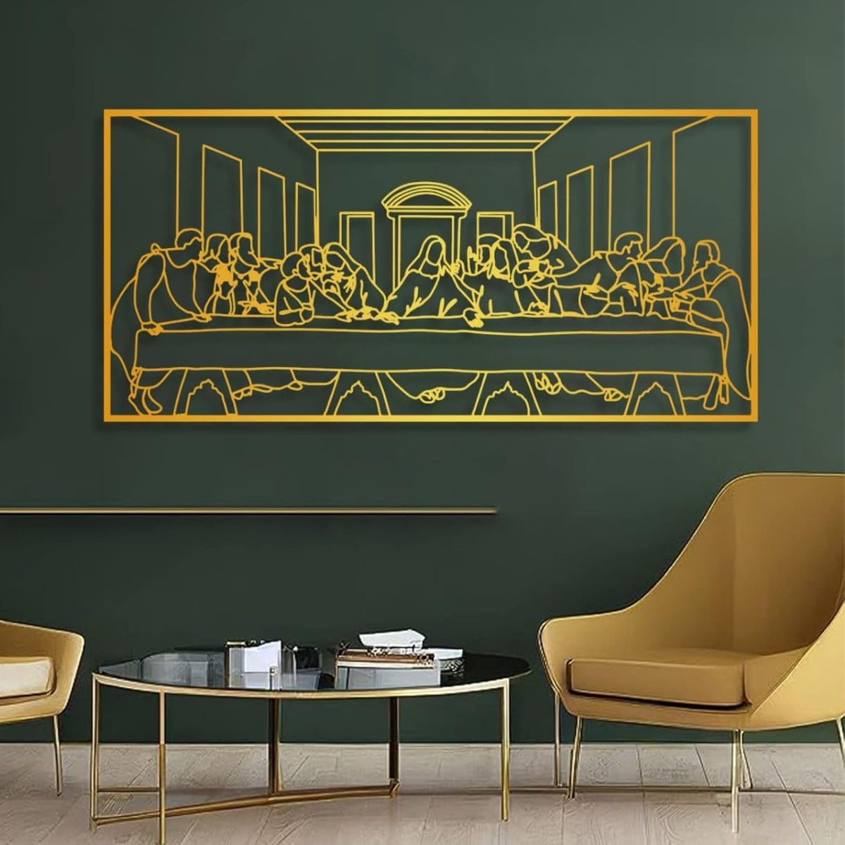 Metalen Wanddecoratie Line Art Moderne Woondecoratie Zwart