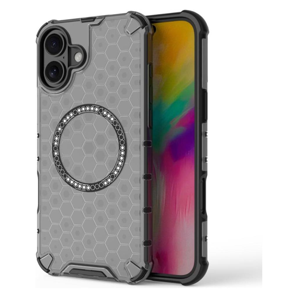 Techsuit - HoneyComb Shield MagSafe - iPhone 16 - Black (Apple iPhone 16) (57967658)
