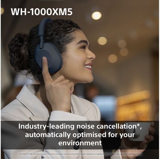 Sony WH-1000XM5 Wireless Noise-Cancelling Over-Ear Headphones - Midnight Blue
