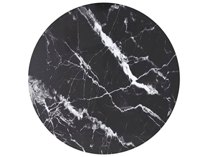 PTUGUOF Tischplatte Schwarz Ø80x1 cm Hartglas Marmoroptik Gehärtetes Glas, Für Esstisch Couchtisch Beistelltisch, Leicht zu Reinigen