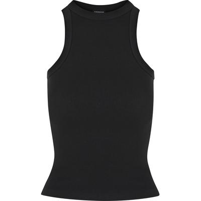 Tanktop URBAN CLASSICS "Urban Classics Damen Ladies Racer Back Rib Top", Damen, Gr. 5XL, schwarz, 95% Baumwolle, 5% Elasthan, unifarben, normal, Tops Tanktop