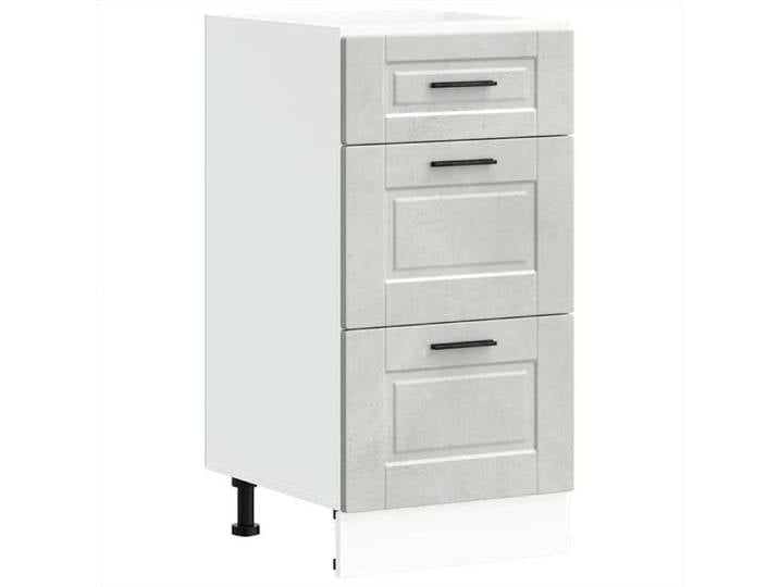 @FRENCH Buffet De Cuisine Rangement - TOP VENTES - Armoire de cuisine Porto gris béton - Bois d'ingénierie - Armoire de Cuisine