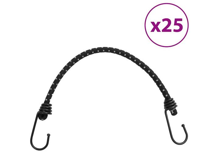 vidaXL Gummiseile Reflektierend mit Haken 25 Stk. 46 cm