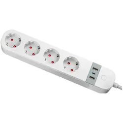 Tracon, Steckdosenleiste, Allgemeines Produkt (4x, USB-A, USB-C, 1.50 m)