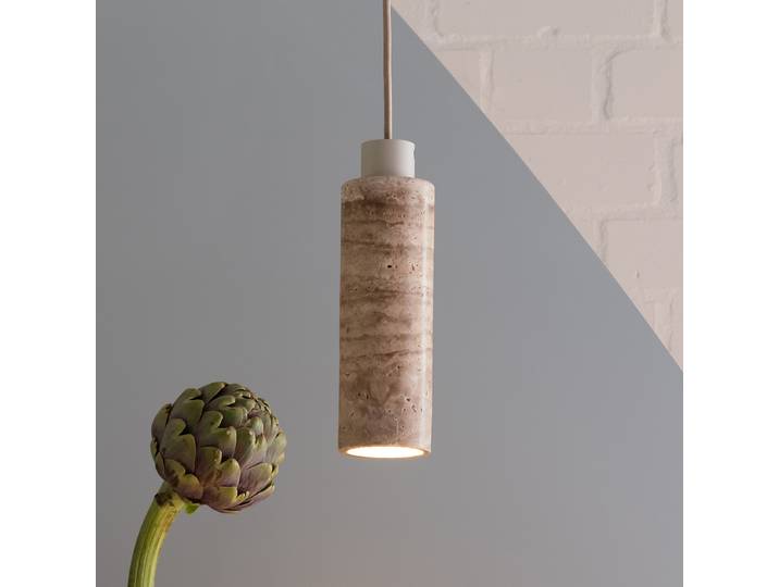 Pendelleuchte Tivoli 12 x 276 x 12cm Beige/Sand Iron, Marble GU10